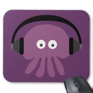 Funky Purple Jellyfish With Headphones Mousepad