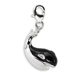 Amore La Vita™ Black and White Whale Charm with Swarovski® Crystals