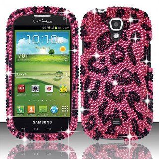 Pink Leopard Bling Gem Jeweled Crystal Cover Case for Samsung Galaxy Stratosphere II 2 SCH i415 Cell Phones & Accessories