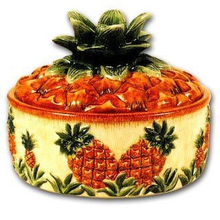 Ceramic Pineapple Table Top Tortilla Keeper Canister  