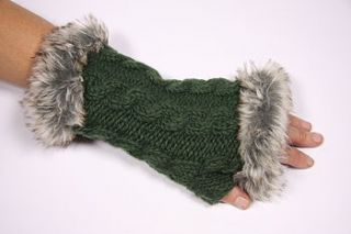 fur trimmed handwarmers by gabrielle parker clothing and accessories