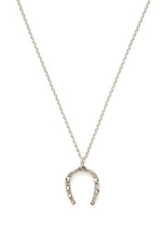 Silver Horseshoe Pendant Necklace by Giles & Brother