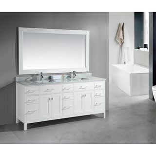 London 78 Inch Double Sink White Vanity Set Design Element Bathroom Vanities