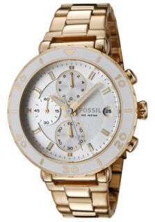 Fossil CH2582  Watches,Womens Allie Chronograph Silver Dial Gold Tone Stainless Steel, Chronograph Fossil Quartz Watches