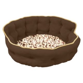 Canine Creations Tufted Headboard Pet Bed   Choc