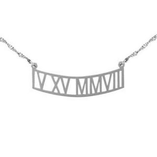 Roman Numeral Necklace in Sterling Silver (8 Characters)   Zales