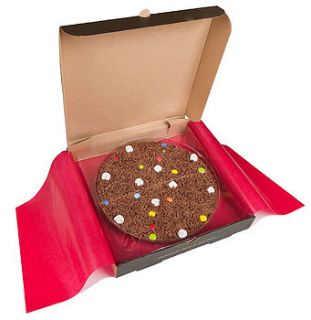 chewy lewy chocolate pizza by the gourmet chocolate pizza co.