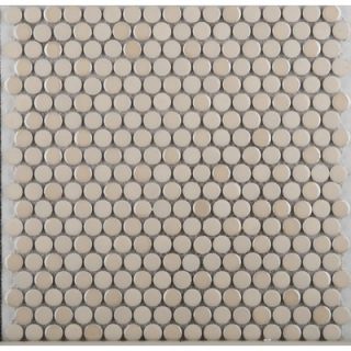 Emser Tile Confetti 12 x 12 Porcelain Penny Round Mosaic in Cream