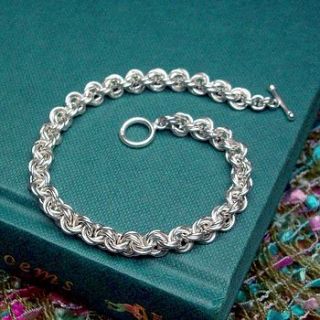 handmade mobius flower bracelet by woven silver jewellery