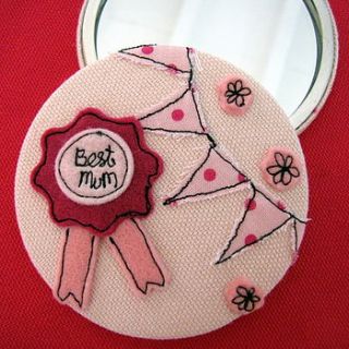 personalised 'best mum' handbag mirror by sew very english