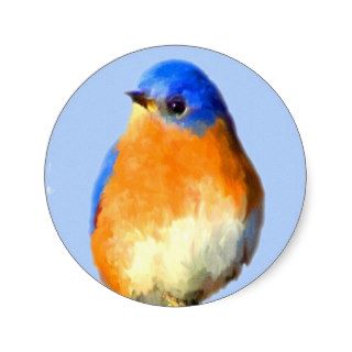 Bluebird on Blue Stickers