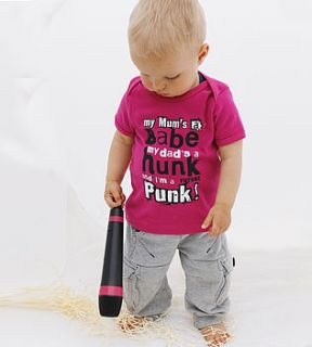 'mum's a babe' punk rock baby top by read my rhyme