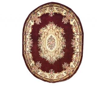 Royal Palace Victorian Aubusson 8x10 Oval Wool Rug —