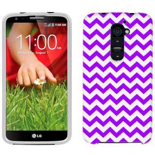 T Mobile LG G2 Chevron Zig Zag Purple & White Phone Case Cover Cell Phones & Accessories