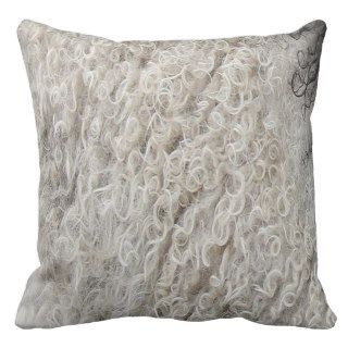 5 27 Curly Gray Sheep Fur Print Throw Pillow