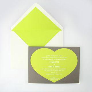 rousham heart shaped wedding invitation by piccolo