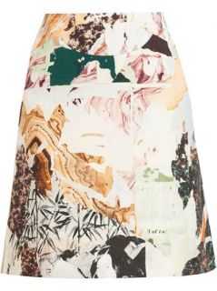 Carven Collage Printed Wool blend Skirt