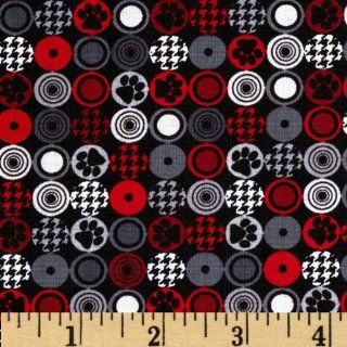 Kanvas Great Scotts Paw Dot Black Fabric By The YD