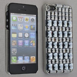 Luxury Grey Stud Rhinestone Crystal Bling Hard Case Cover for Apple iPhone 5 5G Cell Phones & Accessories