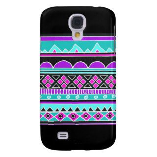 Electric Blue and purple geometric pattern Samsung Galaxy S4 Covers
