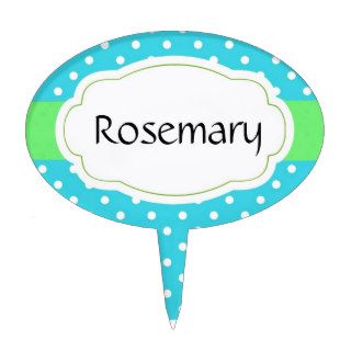 Rosemary Label Garden Marker Cake Toppers