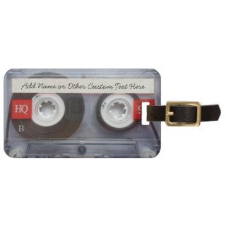 Funny 80's Cassette Tape, Personalized Bag Tag