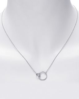 Crislu Platinum Pave Interlocking Circle Necklace, 16"'s