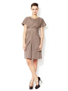 Cotton Gathered Front Dress by Vera Wang