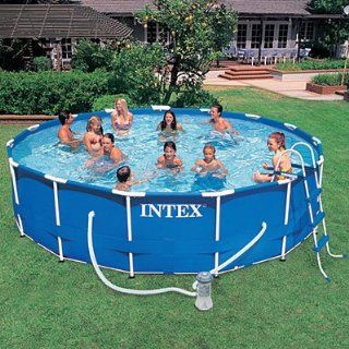 INTEX ABOVE GROUND SWIMMING POOL 16' X 48" METAL FRAME WITH FILTER, PUMP & LADDER Toys & Games