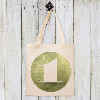 number one cotton tote bag by rosie may creative