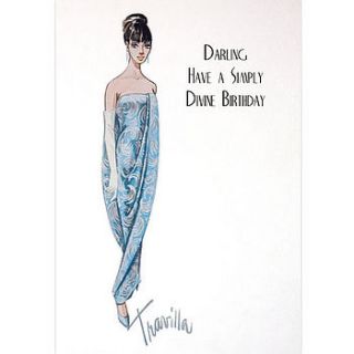 travilla darling have a simply divine birthday audrey hepburn card by lytton and lily vintage home & garden