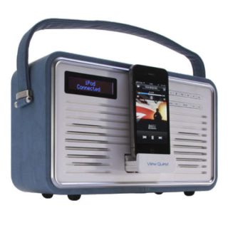 View Quest Retro1 DAB with iPhone Dock   Blue      Electronics