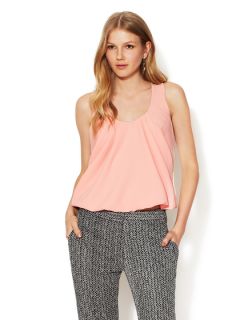 Maddox Contrast Top with Bubble Hem by Hunter Bell