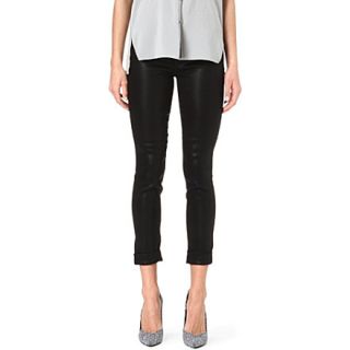 J BRAND   Anja coated cropped skinny mid rise jeans
