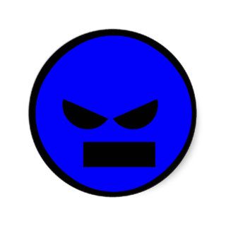 Angry Mister Anti Smiley Face Sticker