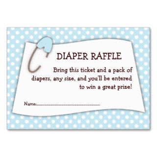 Blue Baby Shower Diaper Raffle Ticket Insert Business Card Template
