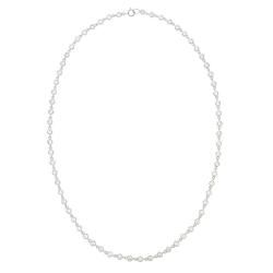 Icz Stonez Sterling Silver Cubic Zirconia 18 inch Tennis Necklace ICZ Stonez Cubic Zirconia Necklaces