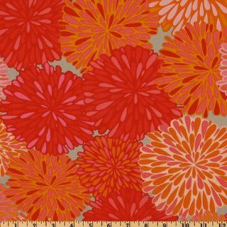 44'' Wide Valori Wells Wrenly Bloom Mandarin Orange Fabric By The Yard