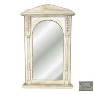 Hickory Manor House 25 in x 40 in Antique White Arch Framed Wall Mirror