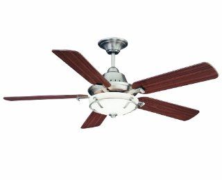 Savoy House 52P 620 5WA SN Big Canoe 52 Inch Ceiling Fan, Satin Nickel Finish with Walnut Blades and White Opal Etched Glass Light Kit   Close To Ceiling Light Fixtures  