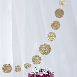gold sparkling glitter hanging garland by ginger ray