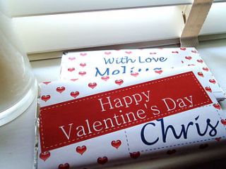 personalised valentine chocolate bar by tailored chocolates and gifts