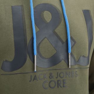 Jack & Jones Mens Elijah Core Hoody   Olive Night      Mens Clothing