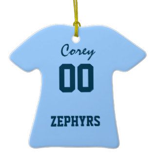 Custom Name and Number Sports Jersey V003R Christmas Tree Ornament