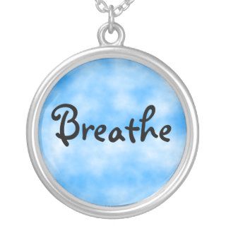 Breathe round sterling silver necklace