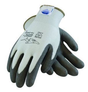 Great White 19 D622/XL 13 Gauge Dyneema/Lycra Cut Resistant Gloves with Polyurethane Coated Palm and Fingers, White/Gray, X Large, 1 Dozen   Cut Resistant Safety Gloves  