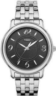 Timex Womens Elegant Classics Black Dial Stainless Steel Bracelet Watch T2N623 Watches