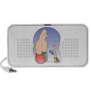big guy vs little guy funny boxing cartoon travel speakers