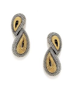 Soiree Two Tone Double Paisley Drop Earrings by Lagos