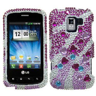 Bling Crystal Rhinhstone Hard Snap On Protector Cover Case For LG Gelato VS700   Star Cluster Cell Phones & Accessories
